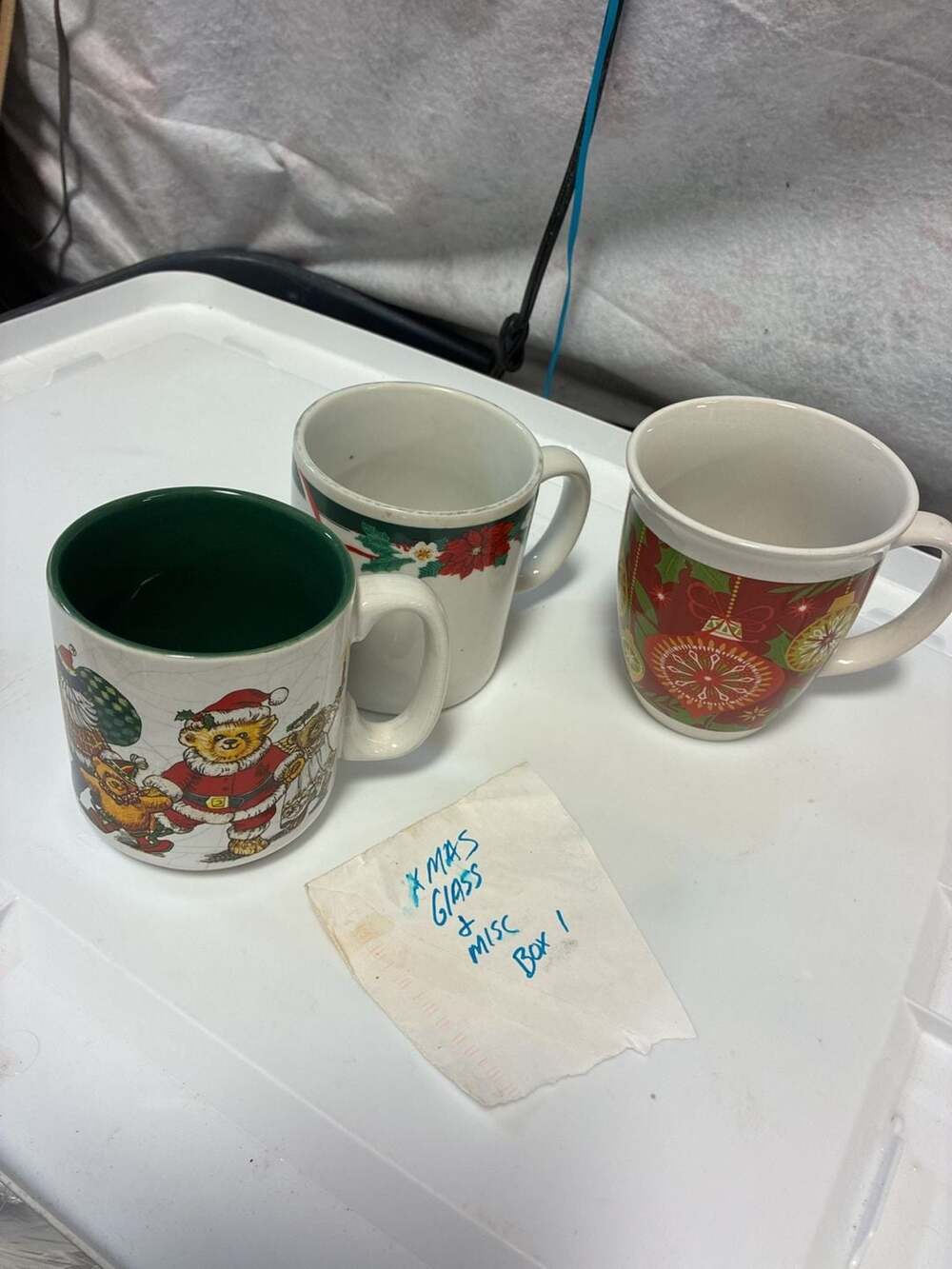 Potpourri Designs Merry Bears Mug and Assorted Christmas Mugs (Lot of 3)